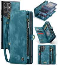 Charger l'image dans la galerie, Casekis Wrist Strap Zipper Wallet Phone Case Blue