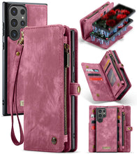 Charger l'image dans la galerie, Casekis Wrist Strap Zipper Wallet Phone Case Red