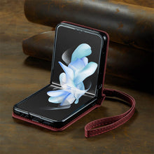 Charger l'image dans la galerie, CASEKIS Retro Phone Case with Wrist Strap For Galaxy Z Flip 4 5G