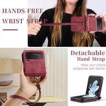 Charger l'image dans la galerie, CASEKIS Retro Phone Case with Wrist Strap For Galaxy Z Flip 4 5G