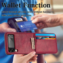 Charger l'image dans la galerie, Casekis Folding Multi-card Leather Case for Galaxy Z Flip 4 5G