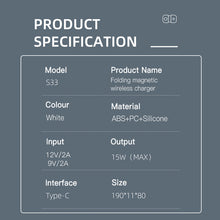 Load image into Gallery viewer, Casekis Wireless Charging station, 2 in 1 Magsafe Foldable Charger