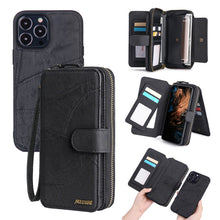 Charger l'image dans la galerie, Casekis Zipper Wallet Detachable Phone Case Black