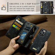 Charger l'image dans la galerie, Casekis Wrist Strap Zipper Wallet Phone Case Black