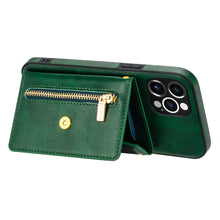Charger l'image dans la galerie, Casekis Crossbody Strap Leather Magnetic Wallet Phone Case Green