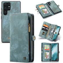 Load image into Gallery viewer, Casekis Zipper Wallet PU Leather Case Blue