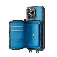 Charger l'image dans la galerie, Casekis Zipper Crossbody Wallet RFID Phone Case Blue