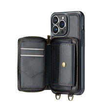 Charger l'image dans la galerie, Casekis Zipper Crossbody Wallet RFID Phone Case Black