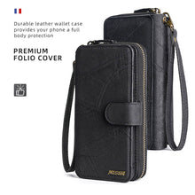 Charger l'image dans la galerie, Casekis Zipper Wallet Detachable Phone Case Black