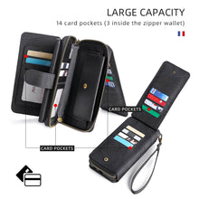 Charger l'image dans la galerie, Casekis Zipper Wallet Detachable Phone Case Black