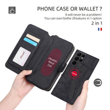 Charger l'image dans la galerie, Casekis Zipper Wallet Detachable Phone Case Black
