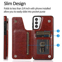 Load image into Gallery viewer, Casekis Cardholder Leather Wallet Phone Case For Galaxy S21 5G