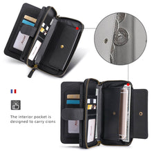 Charger l'image dans la galerie, Casekis Zipper Wallet Detachable Phone Case Black
