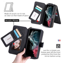Charger l'image dans la galerie, Casekis Zipper Wallet Detachable Phone Case Black