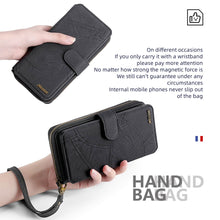 Charger l'image dans la galerie, Casekis Zipper Wallet Detachable Phone Case Black