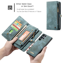 Load image into Gallery viewer, Casekis Zipper Wallet PU Leather Case Blue