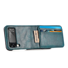 Charger l'image dans la galerie, Casekis Folding Multi-card Leather Case for Galaxy Z Flip 4 5G
