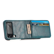Charger l'image dans la galerie, Casekis Folding Multi-card Leather Case for Galaxy Z Flip 3 5G