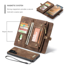 Load image into Gallery viewer, Casekis Zipper Wallet PU Leather Case Brown