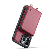 Charger l'image dans la galerie, Casekis Zipper Crossbody Wallet RFID Phone Case Red