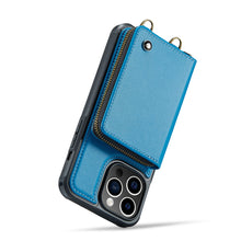 Charger l'image dans la galerie, Casekis Zipper Crossbody Wallet RFID Phone Case Blue