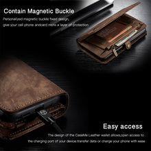 Load image into Gallery viewer, Casekis Zipper Wallet PU Leather Case Brown