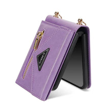 Charger l'image dans la galerie, Casekis Crossbody Strap Leather Magnetic Wallet Case For Galaxy Z Flip 3 5G