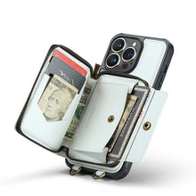 Charger l'image dans la galerie, Casekis Zipper Crossbody Wallet RFID Phone Case White