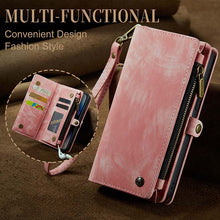 Charger l'image dans la galerie, Casekis Wrist Strap Zipper Wallet Phone Case Pink