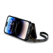 Charger l'image dans la galerie, Casekis Zipper Crossbody Wallet RFID Phone Case Black