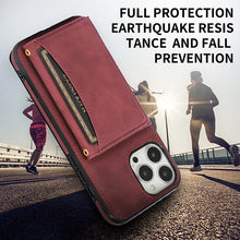 Charger l'image dans la galerie, Casekis Wallet Case Tri-fold Cardholder Phone Case Red Wine