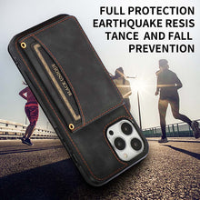 Load image into Gallery viewer, Casekis Wallet Case Tri-fold Cardholder Phone Case Black