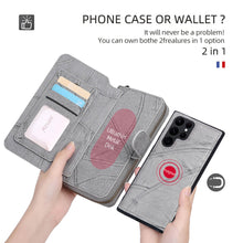 Charger l'image dans la galerie, Casekis Zipper Wallet Detachable Phone Case Gray