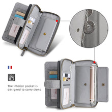 Charger l'image dans la galerie, Casekis Zipper Wallet Detachable Phone Case Gray