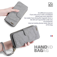 Charger l'image dans la galerie, Casekis Zipper Wallet Detachable Phone Case Gray
