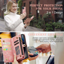 Charger l'image dans la galerie, Casekis Wrist Strap Zipper Wallet Phone Case Pink
