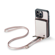 Charger l'image dans la galerie, Casekis Zipper Crossbody Wallet RFID Phone Case Rose Gold