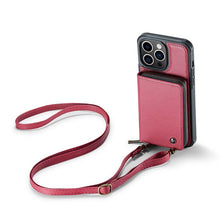 Charger l'image dans la galerie, Casekis Zipper Crossbody Wallet RFID Phone Case Red