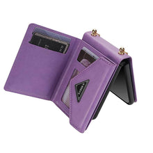 Charger l'image dans la galerie, Casekis Crossbody Strap Leather Magnetic Wallet Case For Galaxy Z Flip 3 5G