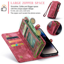 Load image into Gallery viewer, Casekis Wrist Strap Zipper Wallet Phone Case Red