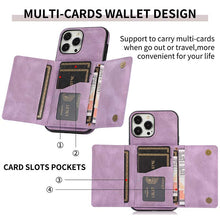 Charger l'image dans la galerie, Casekis Wallet Case Tri-fold Cardholder Phone Case Purple