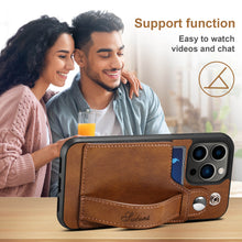 Charger l'image dans la galerie, Casekis Wristband Stand Phone Case Brown