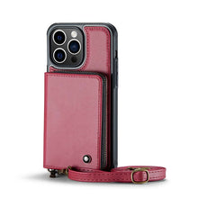 Charger l'image dans la galerie, Casekis Zipper Crossbody Wallet RFID Phone Case Red