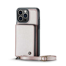 Charger l'image dans la galerie, Casekis Zipper Crossbody Wallet RFID Phone Case Rose Gold