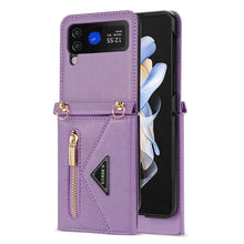Charger l'image dans la galerie, Casekis Crossbody Strap Leather Magnetic Wallet Case For Galaxy Z Flip 3 5G