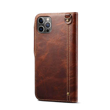Charger l'image dans la galerie, Genuine Cowhide Leather Button Flip Phone Case For Apple iPhone 13 Series - Casekis