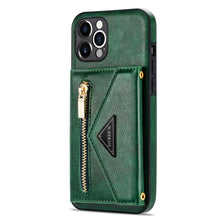 Charger l'image dans la galerie, Casekis Crossbody Strap Leather Magnetic Wallet Phone Case Green