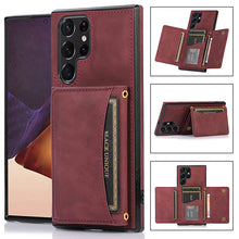 Charger l'image dans la galerie, Casekis Wallet Case Tri-fold Cardholder Phone Case Red Wine