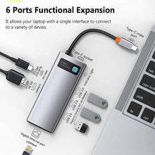 Load image into Gallery viewer, 6 in 1 USB C Hub Docking Station