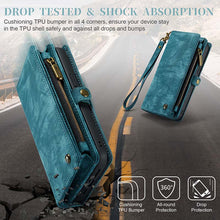 Charger l'image dans la galerie, Casekis Wrist Strap Zipper Wallet Phone Case Blue